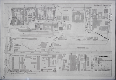 853519 Plattegrond van een deel van de stad Utrecht (het gebied tussen de Leidseweg/ Catharijnesingel/ Nicolaas ...